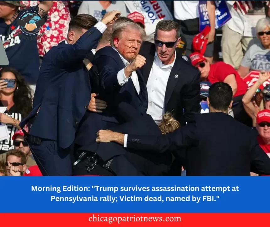 Morning Edition: "Trump survives assassination attempt at Pennsylvania rally; Victim dead, named by FBI."