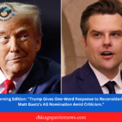 Morning Edition: "Trump Gives One-Word Response to Reconsidering Matt Gaetz's AG Nomination Amid Criticism."