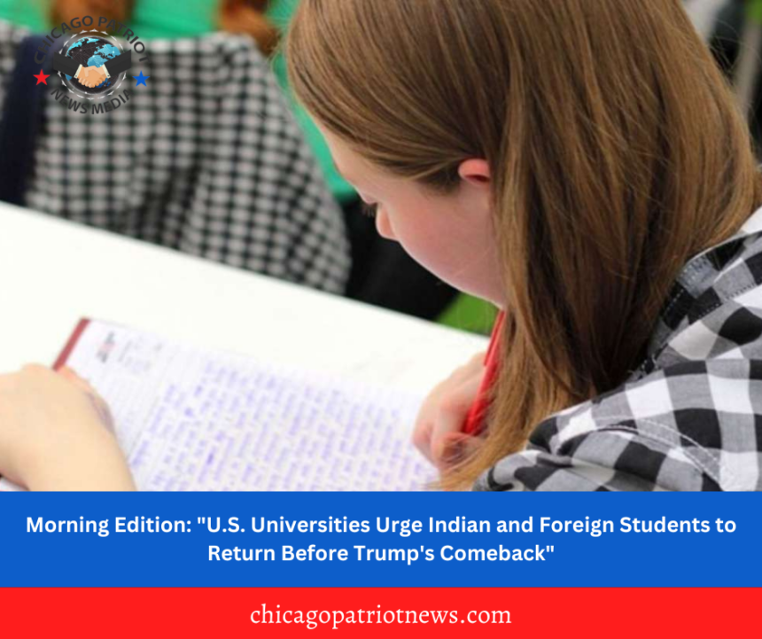 Morning Edition: "U.S. Universities Urge Indian and Foreign Students to Return Before Trump's Comeback"