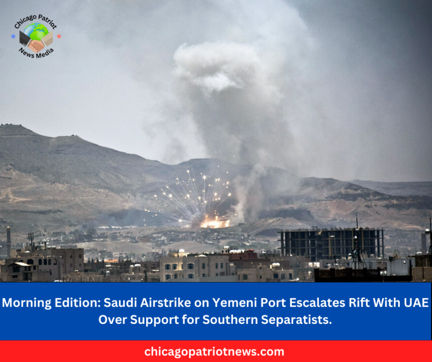 Saudi Airstrike on Yemeni Port Escalates Rift With UAE Over Support for Southern Separatists.