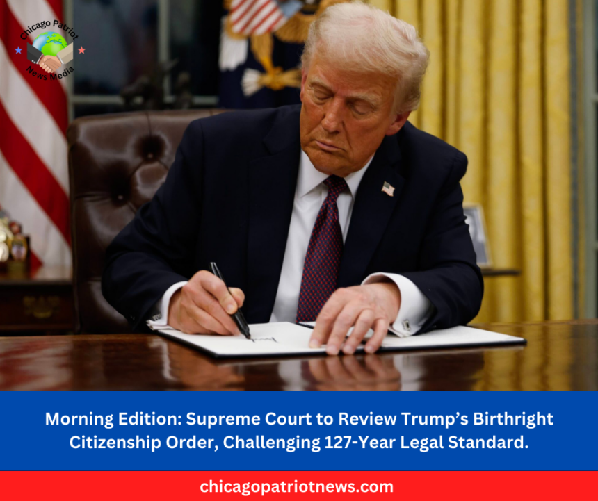 Morning Edition Supreme Court to Review Trump’s Birthright Citizenship Order, Challenging 127-Year Legal Standard.