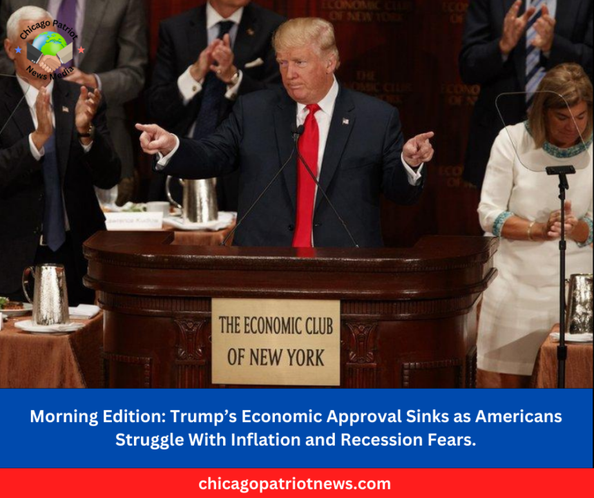 Trump’s Economic Approval Sinks as Americans Struggle With Inflation and Recession Fears..