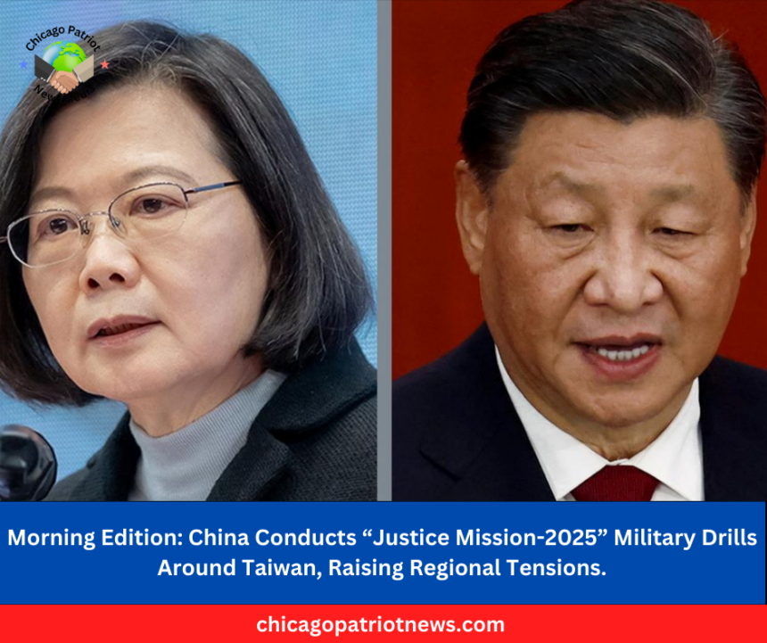 China Conducts “Justice Mission-2025” Military Drills Around Taiwan, Raising Regional Tensions.