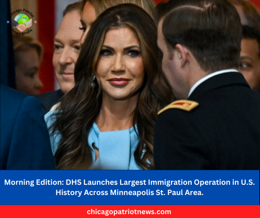 DHS Launches Largest Immigration Operation in U.S. History Across Minneapolis St. Paul Area.