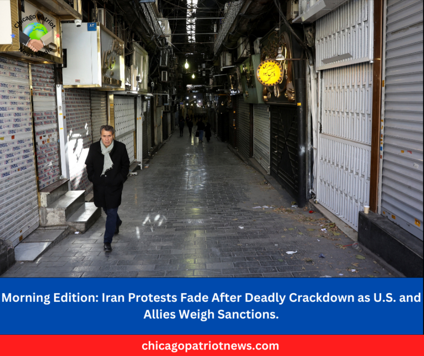 Iran Protests Fade After Deadly Crackdown as U.S. and Allies Weigh Sanctions.