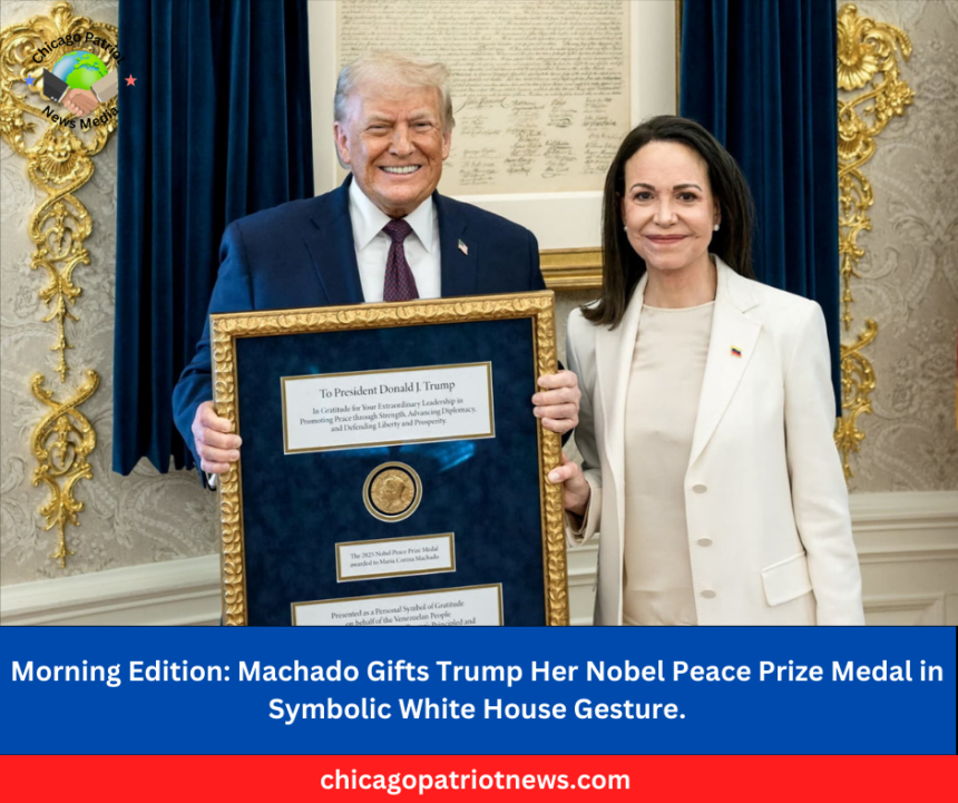 Machado Gifts Trump Her Nobel Peace Prize Medal in Symbolic White House Gesture.